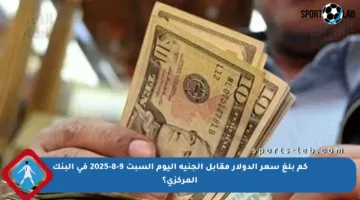 كم بلغ سعر الدولار مقابل الجنيه اليوم السبت 9-8-2025 في البنك المركزي؟